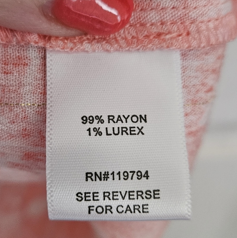 FARMERS MARKET RUFFLE SLEEVE BLOUSE SZ XL CORAL PURPLE - Picture 6 of 8